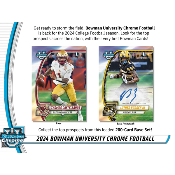 2024 Bowman University Chrome Football Hobby 12 Box Case